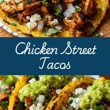 Delicious Chicken Tacos garnished with fresh toppings