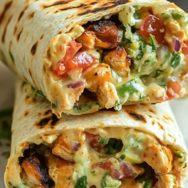 Delicious Chipotle Ranch Grilled Chicken Burrito with fresh ingredients