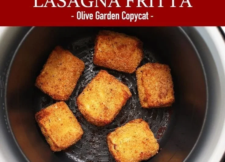 Easy air fryer fried lasagna recipe with cheesy layers and crispy texture