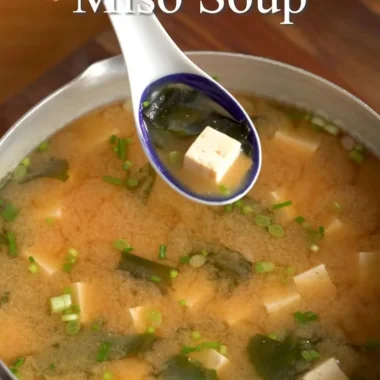 Bowl of easy gluten-free miso soup with fresh ingredients