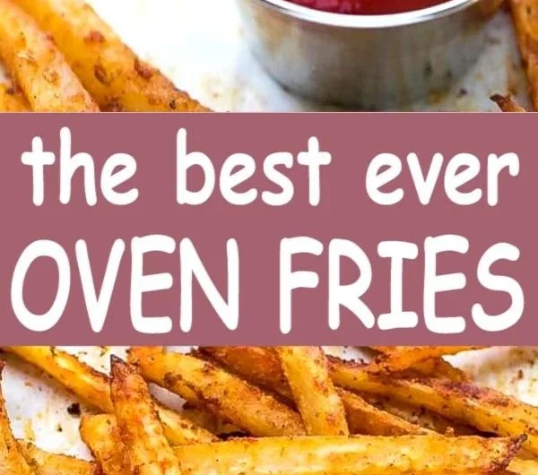 Crispy oven fries served on a plate, ideal for a simple and delicious side dish.
