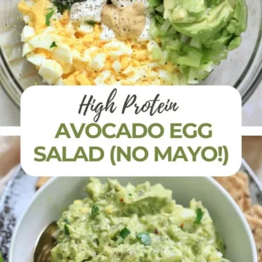 High-protein avocado egg salad without mayo, a healthy meal option.