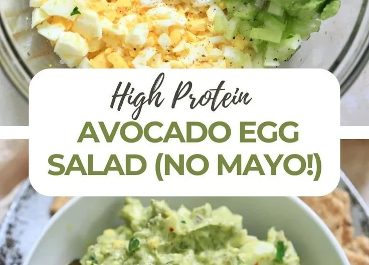 High-protein avocado egg salad without mayo, a healthy meal option.