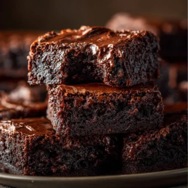 Delicious homemade brownies freshly baked with rich chocolate flavor