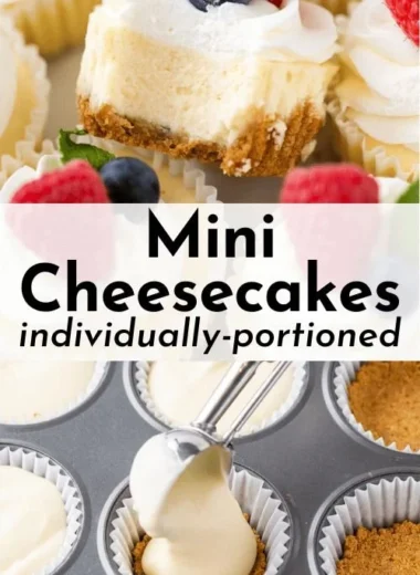 Delicious mini cheesecakes topped with fresh berries on a dessert platter.