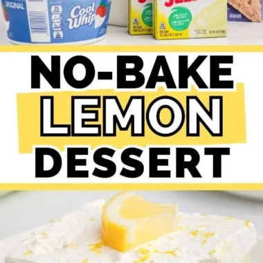 No-Bake Lemon Icebox Cake with creamy lemon filling and graham cracker crust.