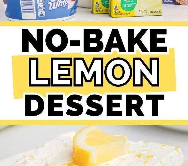 No-Bake Lemon Icebox Cake with creamy lemon filling and graham cracker crust.