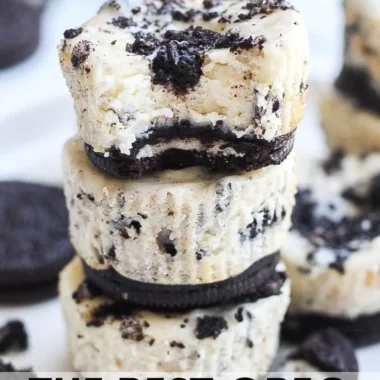 Delicious Oreo Cheesecake Bites on a decorative plate