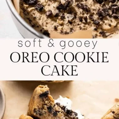 Oreo Cookie Cake with layered frosting and crushed Oreos on top