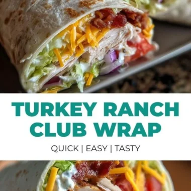 Turkey Ranch Club Wrap served with fresh ingredients and ranch dressing
