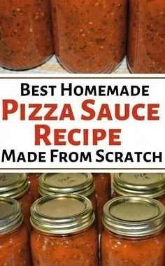 Homemade pizza sauce made with fresh Italian spices in a jar