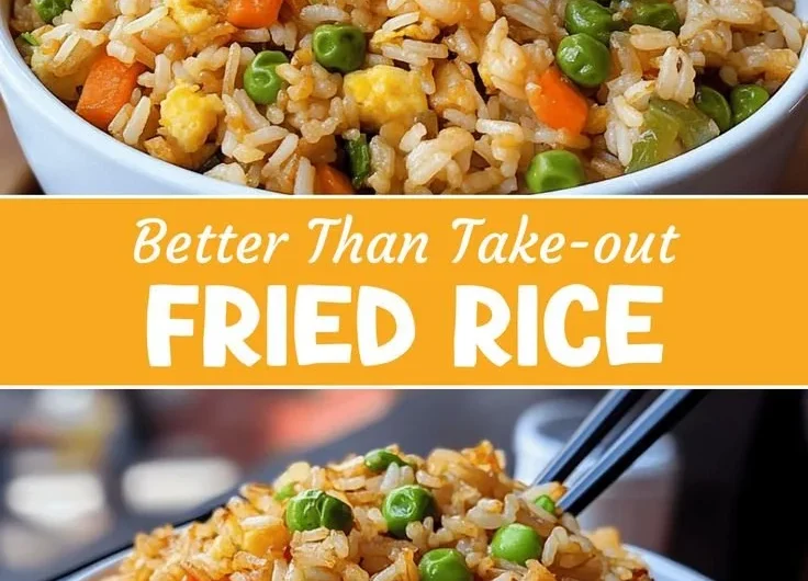 Delicious homemade fried rice in a bowl with colorful vegetables