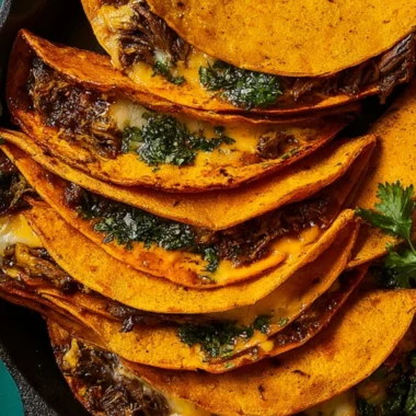 Plate of delicious Birria Tacos with rich broth and toppings