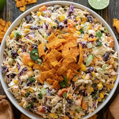 A vibrant and flavorful bowl of bold coleslaw with colorful vegetables.
