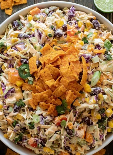 A vibrant and flavorful bowl of bold coleslaw with colorful vegetables.