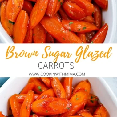 Delicious brown sugar glazed carrots served on a plate