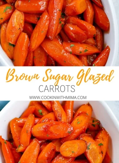 Delicious brown sugar glazed carrots served on a plate