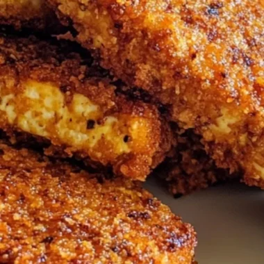 Crispy baked honey mustard tofu tenders on a plate with dipping sauce