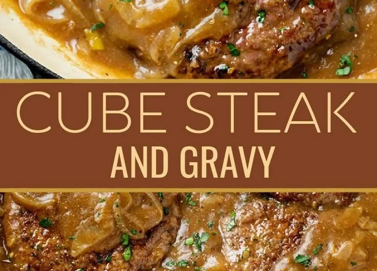 Plate of savory Cube Steak topped with rich gravy and served with sides