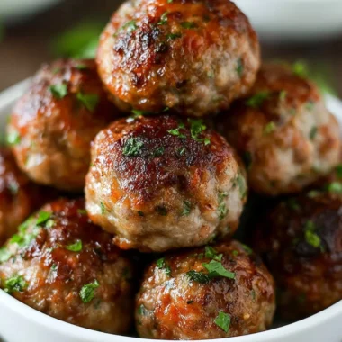 Delicious easy meatball recipe cooked and ready to serve.