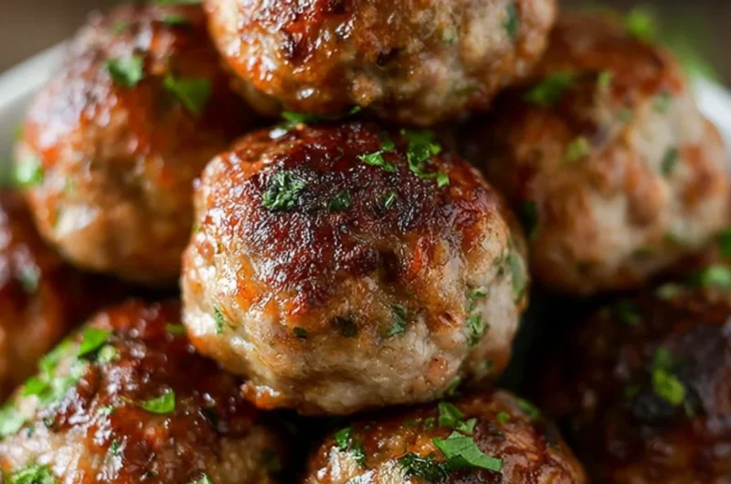 Delicious easy meatball recipe cooked and ready to serve.
