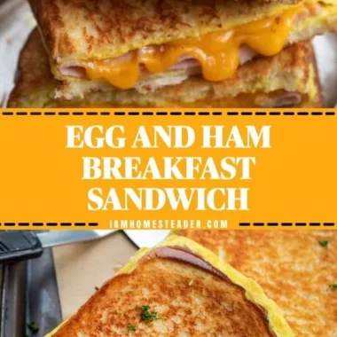 A delicious plate of egg and ham breakfast served with toast and vegetables.