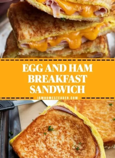 A delicious plate of egg and ham breakfast served with toast and vegetables.