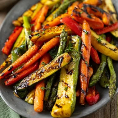Delicious grilled vegetables marinated for a smoky flavor