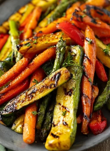 Delicious grilled vegetables marinated for a smoky flavor