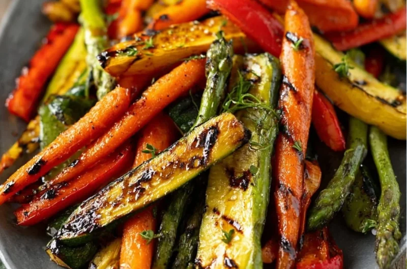 Delicious grilled vegetables marinated for a smoky flavor