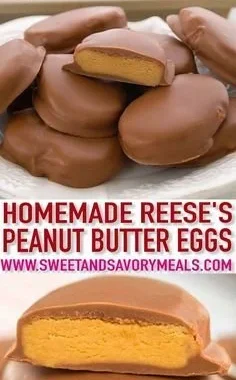 Delicious homemade peanut butter eggs on a plate for Easter or special occasions.