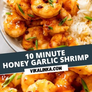 Delicious honey garlic shrimp served on a plate with vegetables