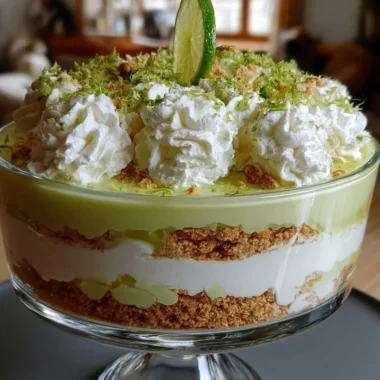 Delicious Key Lime Pie Trifle with layers of lime flavor and creamy goodness.