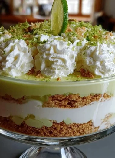 Delicious Key Lime Pie Trifle with layers of lime flavor and creamy goodness.