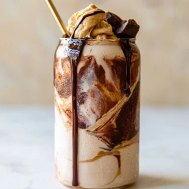 Ninja Creami Protein Milkshake with fresh ingredients and creamy texture.