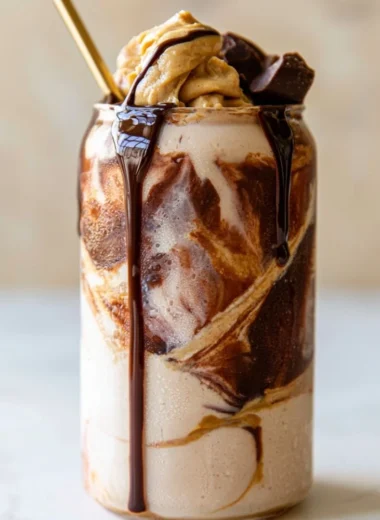 Ninja Creami Protein Milkshake with fresh ingredients and creamy texture.