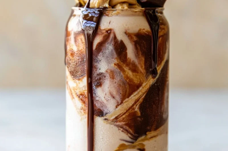 Ninja Creami Protein Milkshake with fresh ingredients and creamy texture.