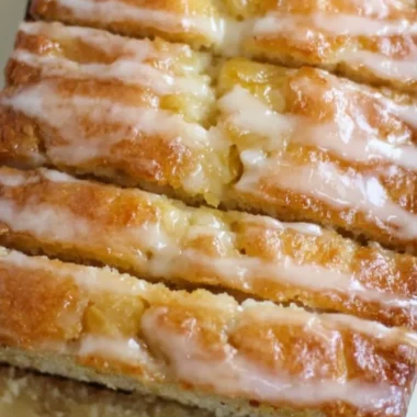 Freshly baked pineapple bread with a golden crust and tropical flavor