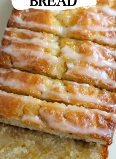 Freshly baked pineapple bread with a golden crust and tropical flavor