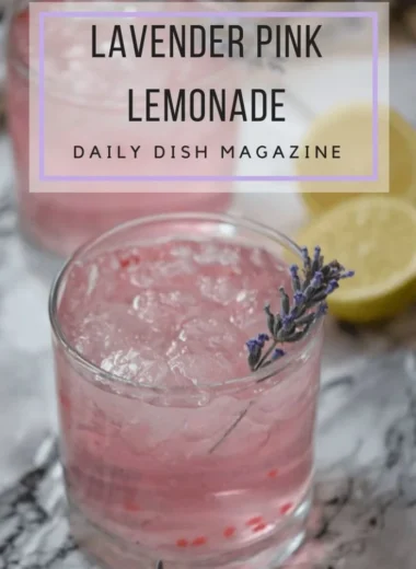 Refreshing pink lavender lemonade with fresh lavender and essential oils