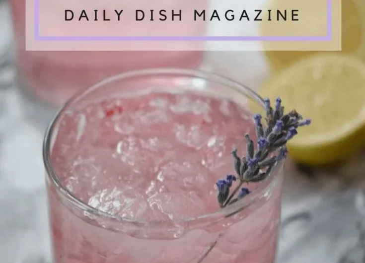 Refreshing pink lavender lemonade with fresh lavender and essential oils