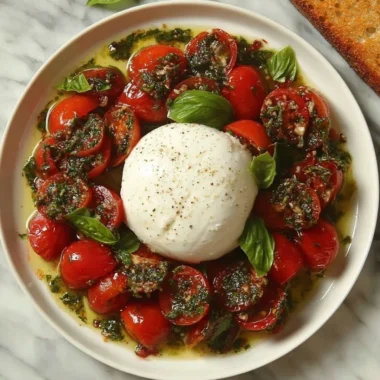 Fresh Tomato and Burrata Salad with basil and balsamic glaze