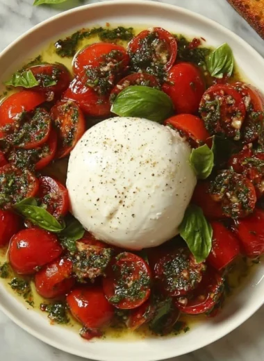 Fresh Tomato and Burrata Salad with basil and balsamic glaze