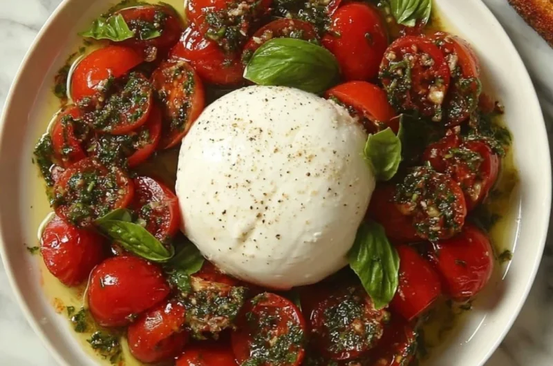 Fresh Tomato and Burrata Salad with basil and balsamic glaze