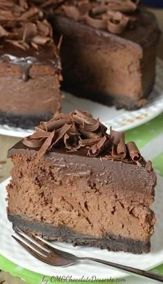 Triple Chocolate Cheesecake with Oreo Crust delicious dessert