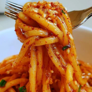 Delicious garlic chili oil noodles served in a bowl, garnished with herbs.