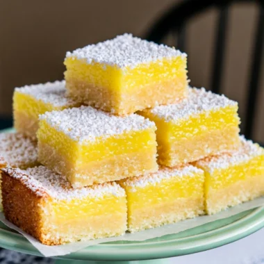 Delicious Pioneer Woman lemon bars on a plate with a lemon garnish