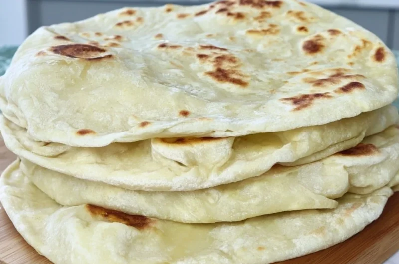 Homemade sourdough tortillas made from sourdough discard.