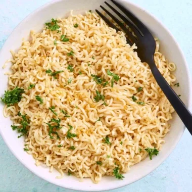Delicious Garlic Butter Ramen noodles served in a bowl