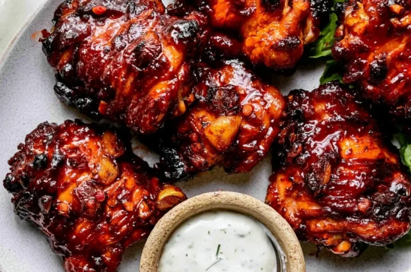 Honey Harissa Chicken dish garnished with herbs and spices